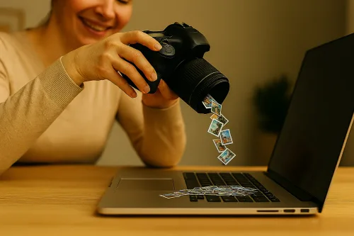 העברת תמונות מהמצלמה ללייטרום